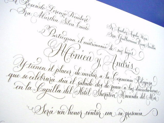 Wedding Invitation Custom Design Calligraphy by Hand