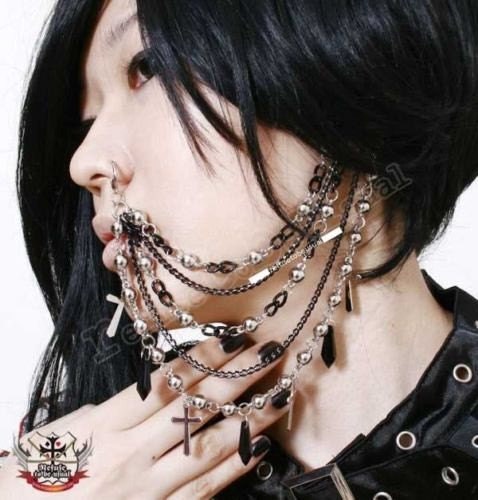 Visual kei Earring and Nose GazettE Penta-chain