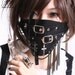 Silent Killer Gothic Punk Buckle Strap Appliqued Chain Fringe Leather Face Mask