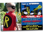 Superhero Photo Birthday Invitation --- Digital Copy---