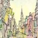 New York Sketch, Chrysler Building, New York City - 8x10 print from an original watercolor sketch