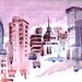 Hong Kong skyline watercolor sketch world traveler gift for traveler - 8x10 print from an original watercolor sketch