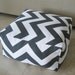 More Colors - Sqaure Pouf Floor Pillow Charcoal White Zig Zag Chevron