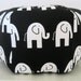 18" Ottoman Pouf Floor Pillow Black White Elephant