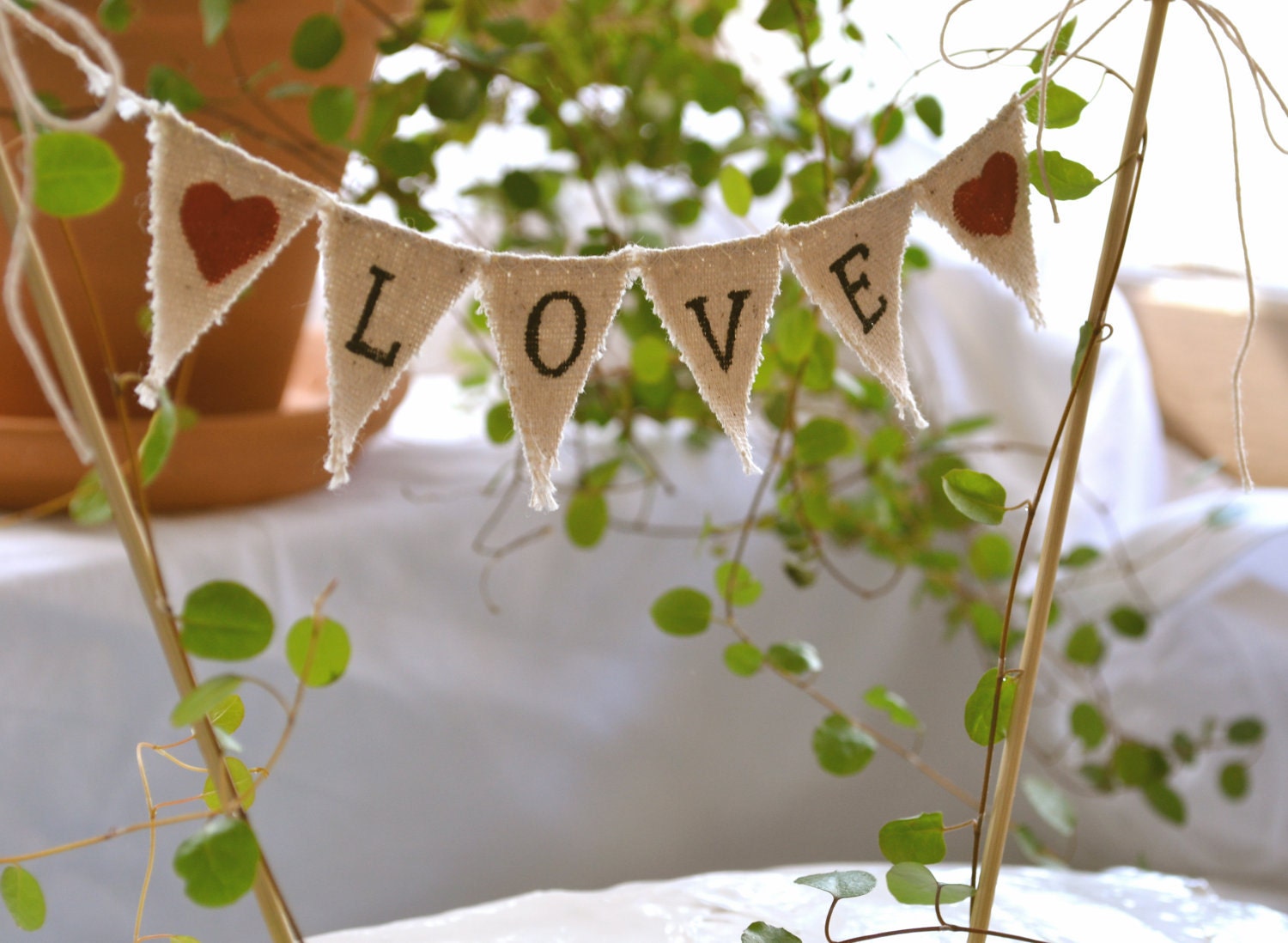 Classic Love Baker Banner wedding cake topper