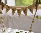 Hitched Baker Banner wedding cake topper