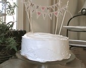 Mr. (HEART) Mrs. Wedding date, Cake Topper, Cotton Banner, cake bunting, baker banner, Combo