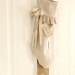 Christmas Stocking, Raw cotton, ivory, classic, handmade cotton bow.