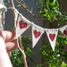 Valentine cake bunting, red heart glittter cake topper, cake bunting,