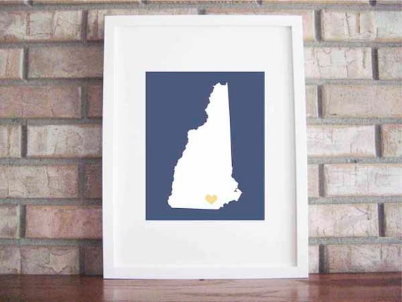 Customize Your Home Is Where The Heart Is - New Hampshire 8x10