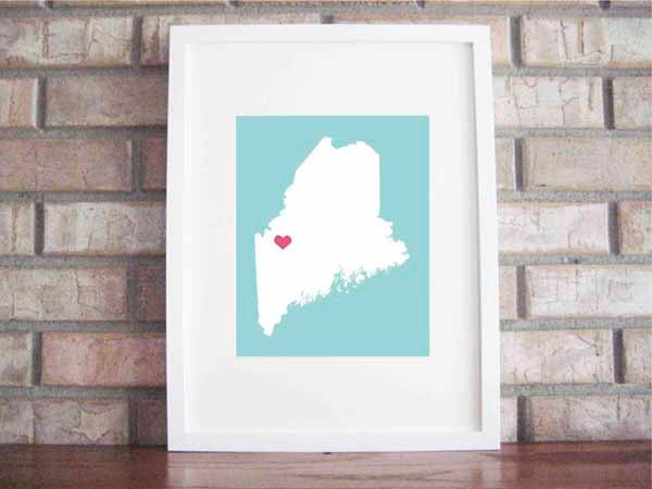 Customize Your Home Is Where The Heart Is - Maine 8x10