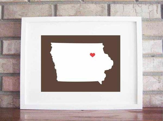 Customize Your Home Is Where The Heart Is - Iowa 8x10