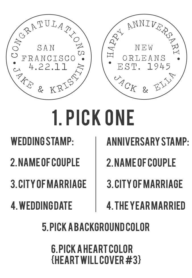 Custom Wedding / Anniversary Map and Stamp 11 x 14