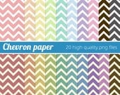 Chevron Digital Paper Pack - bright, pastels, white and cream zig zags - great for scrapbooking, cardmarking