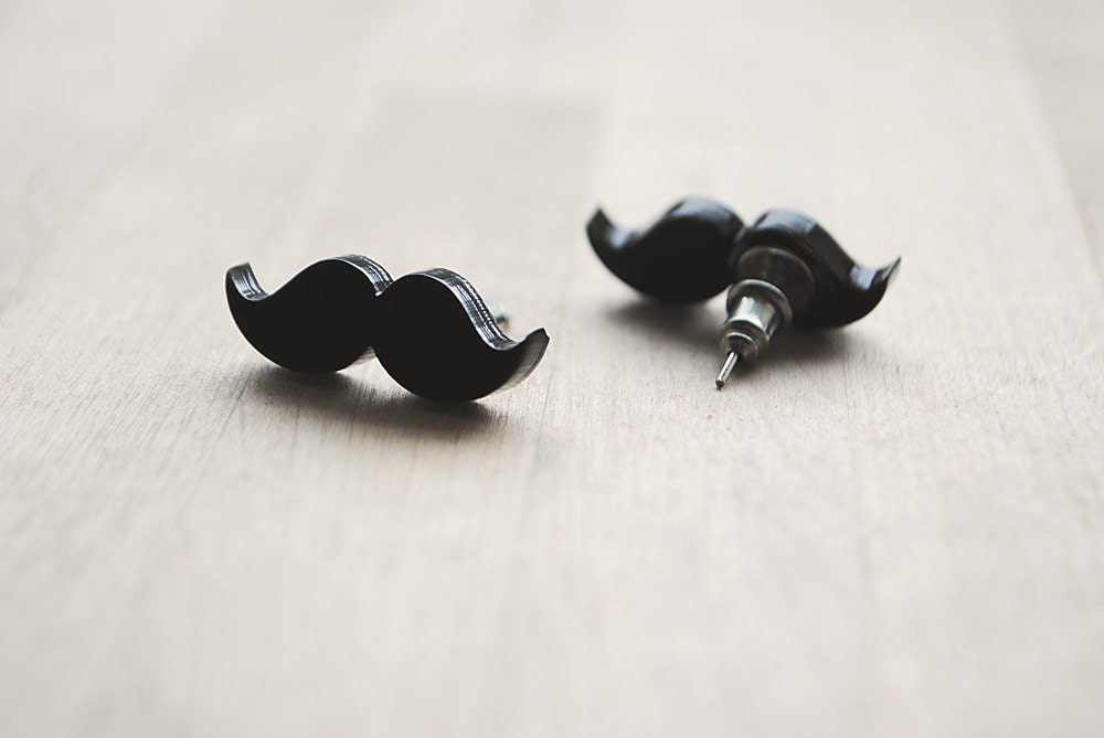 Moustache Earrings, Movember, Nickel Free