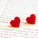 Red Heart Earrings, Queen of Hearts, Nickel Free Studs