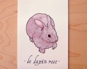 Le Lapin Rose- Mini Archival Print