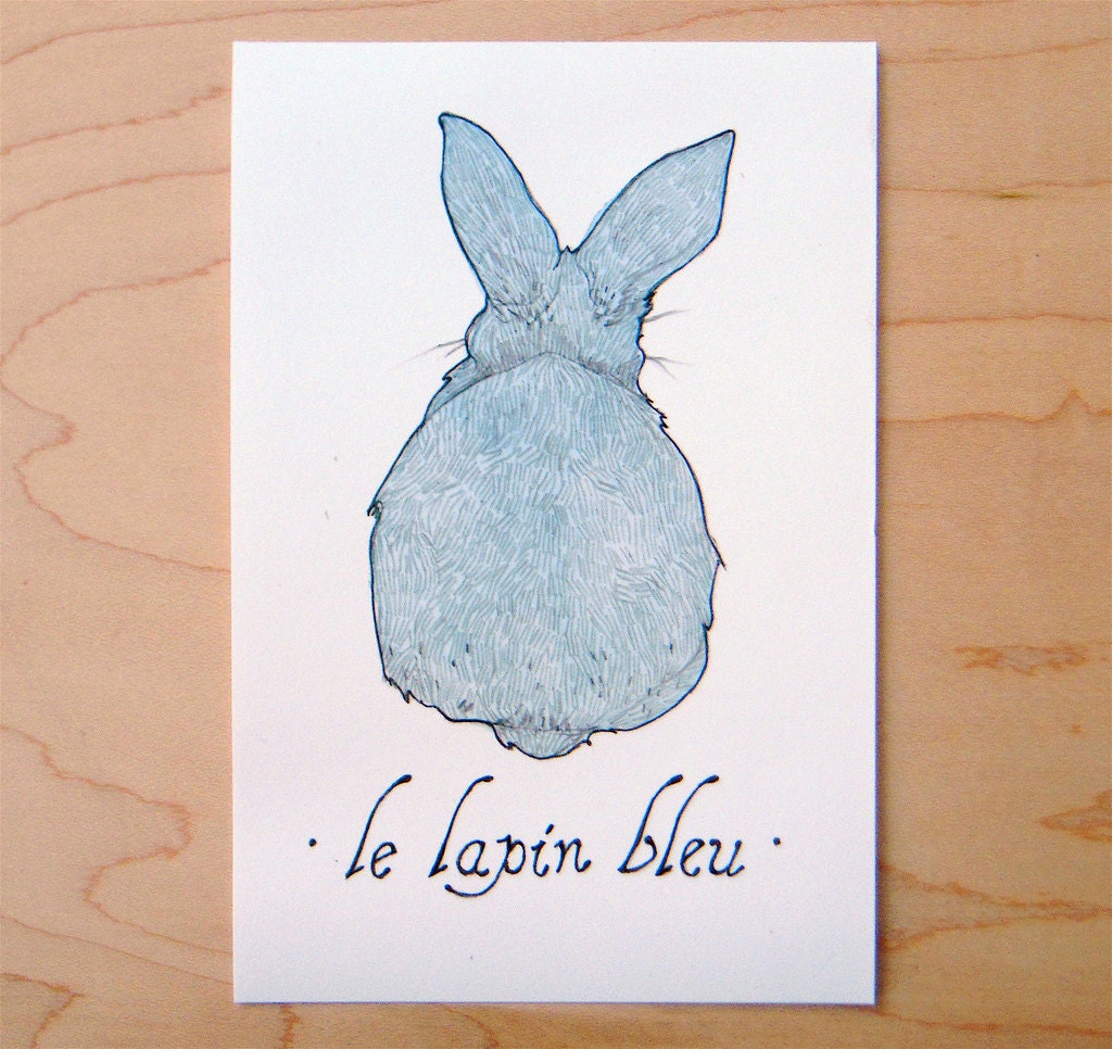 Le Lapin Bleu - Mini Archival Print