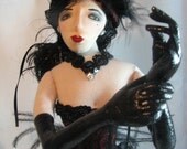 Burlesque Cloth Art Doll