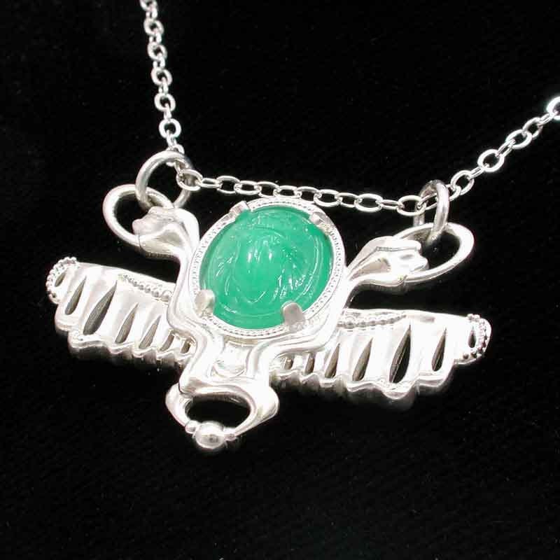 Silver Wing, Snake and Scarab Pendant- Handmade