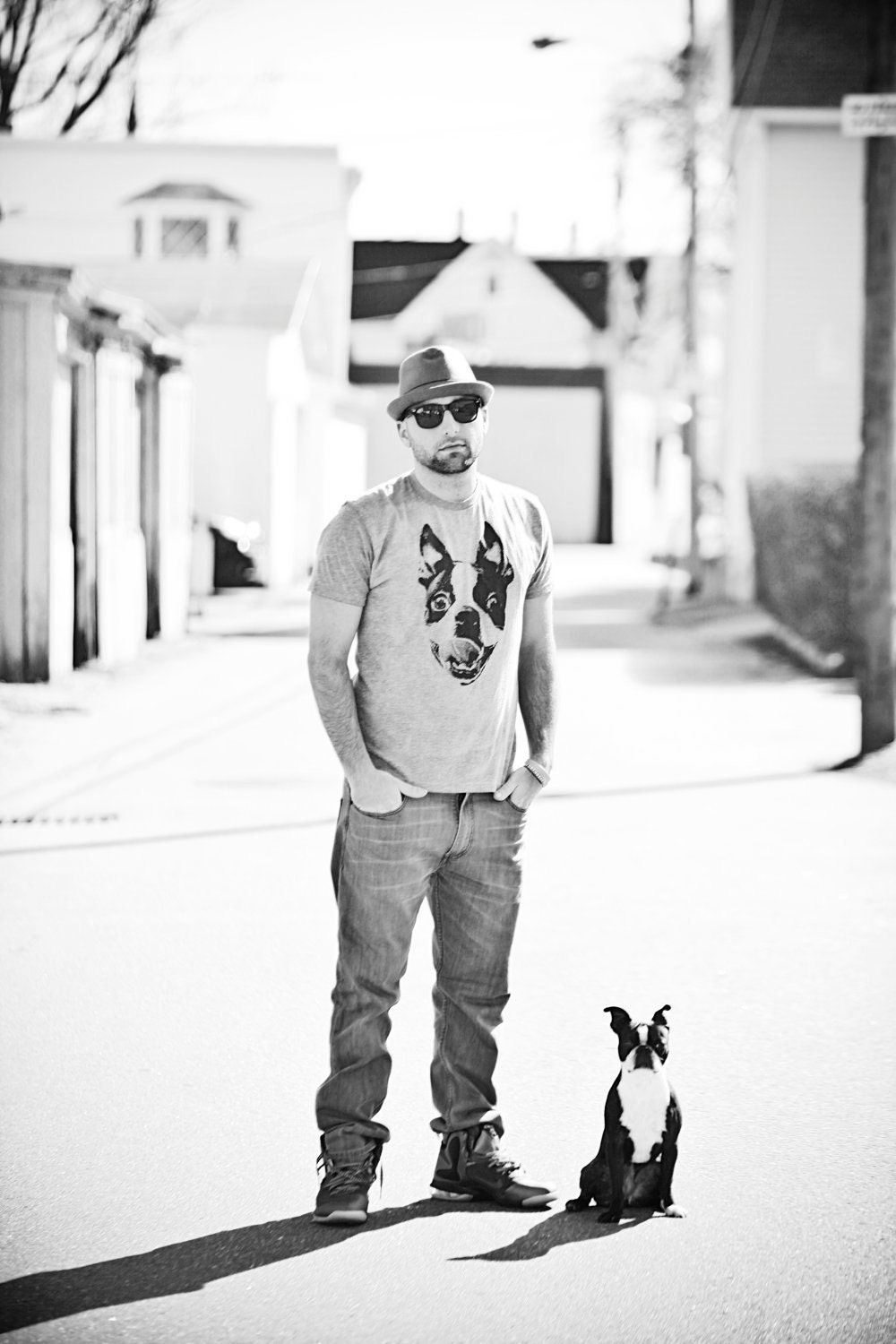 Men Boston Terrier Heather Grey Graphic Shirt Available in S-M-L-XL-2XL Free Shipping