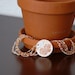 Orange and White Micro Seed Bead Necklace with Butterfly Pendant