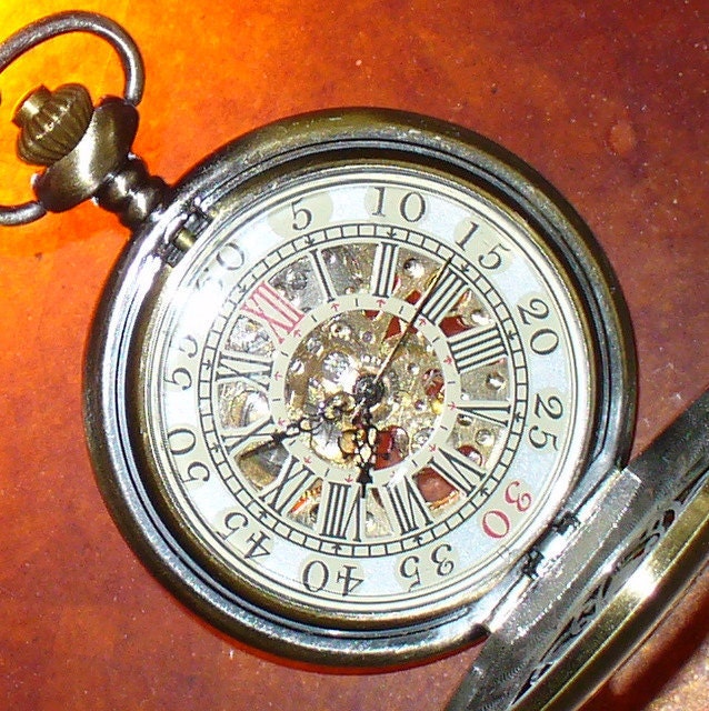 SALE--- ARRIVAL From the Y E A R 1886 -- Steampunk Nikola TESLA pocket watch Necklace key Victorian locket pendant wedding bridal