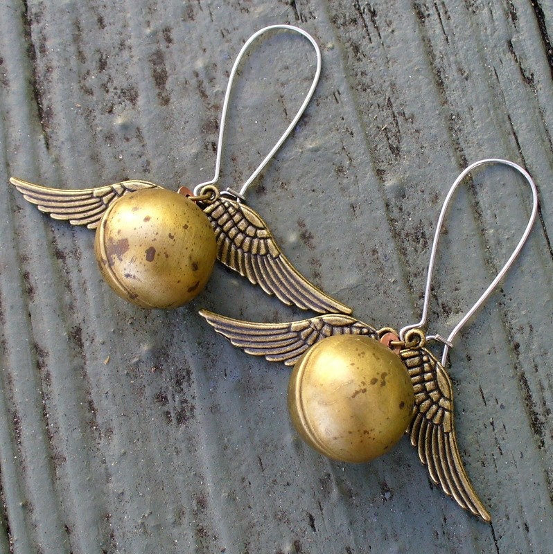 Enchanted Golden Snitch earrings