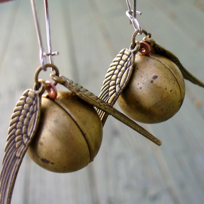 Enchanted Golden Snitch earrings