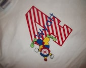 Custom boutique birthday t shirt circus carnival clown elephant lion striped 1st 2nd first girls boys tee onesie