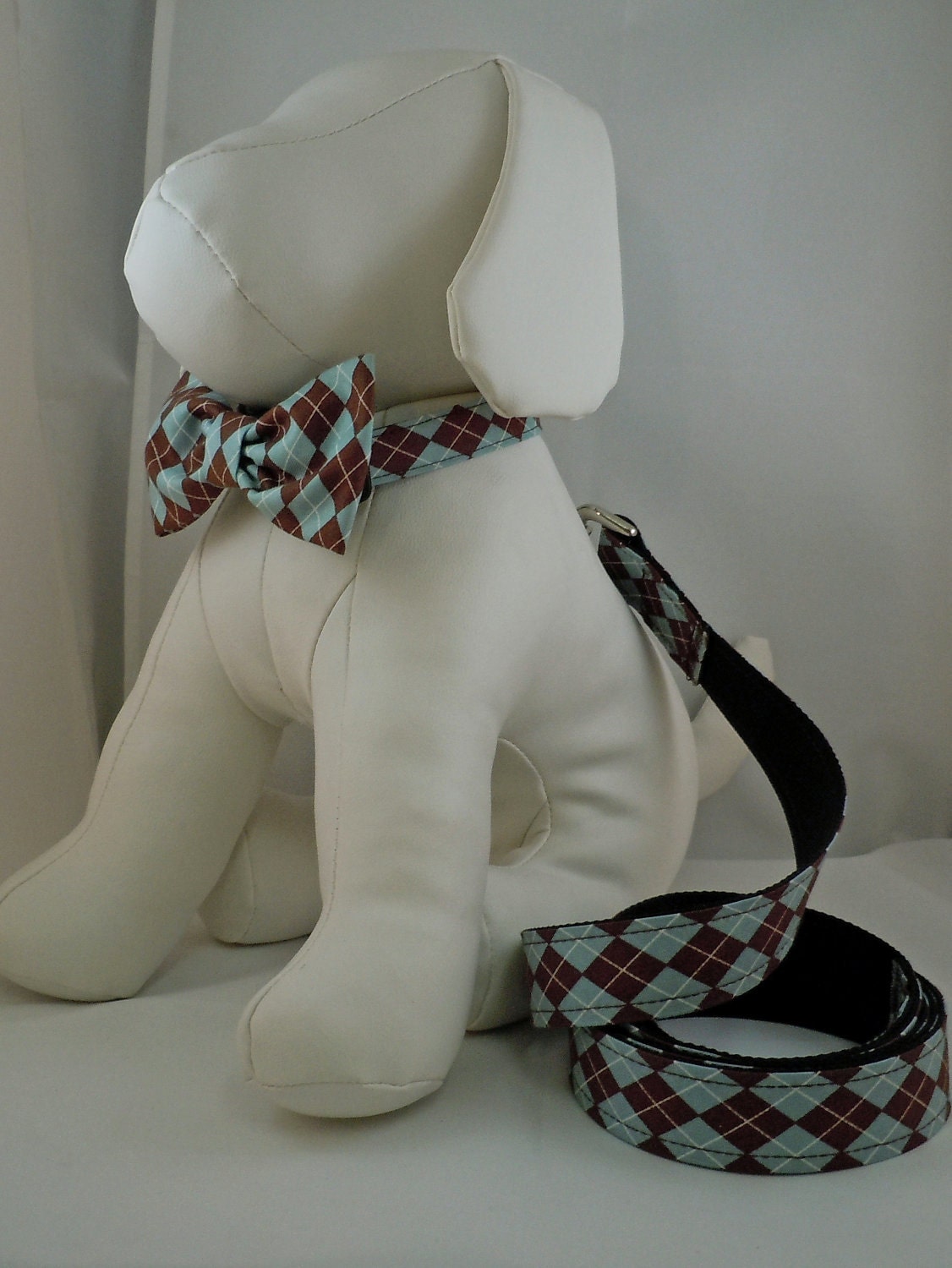 Dog Collar with Flower or Bow Tie and Leash  - Pick Any Fabric in Shop