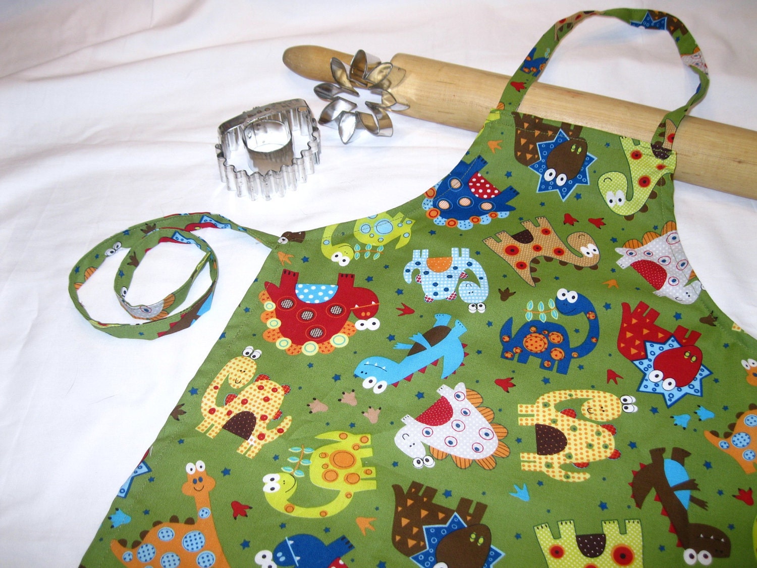 Green Dinosaurs Child Apron