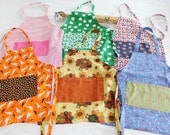 Holiday Pack of Child Aprons - 6 pack - Valentines, St. Patrick's, Fourth of July, Halloween, Thanksgiving and Christmas