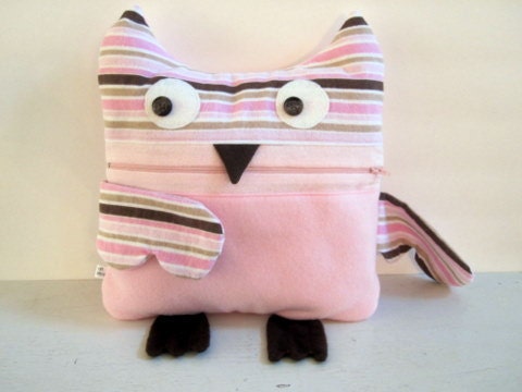 Owl Pajama Pal w/ Pink and Brown Stripe