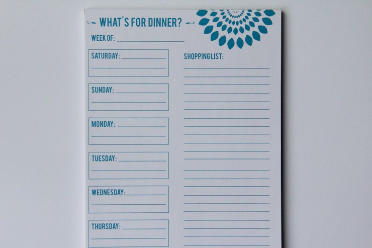 A5 Meal Planner Notepad - 50 pages