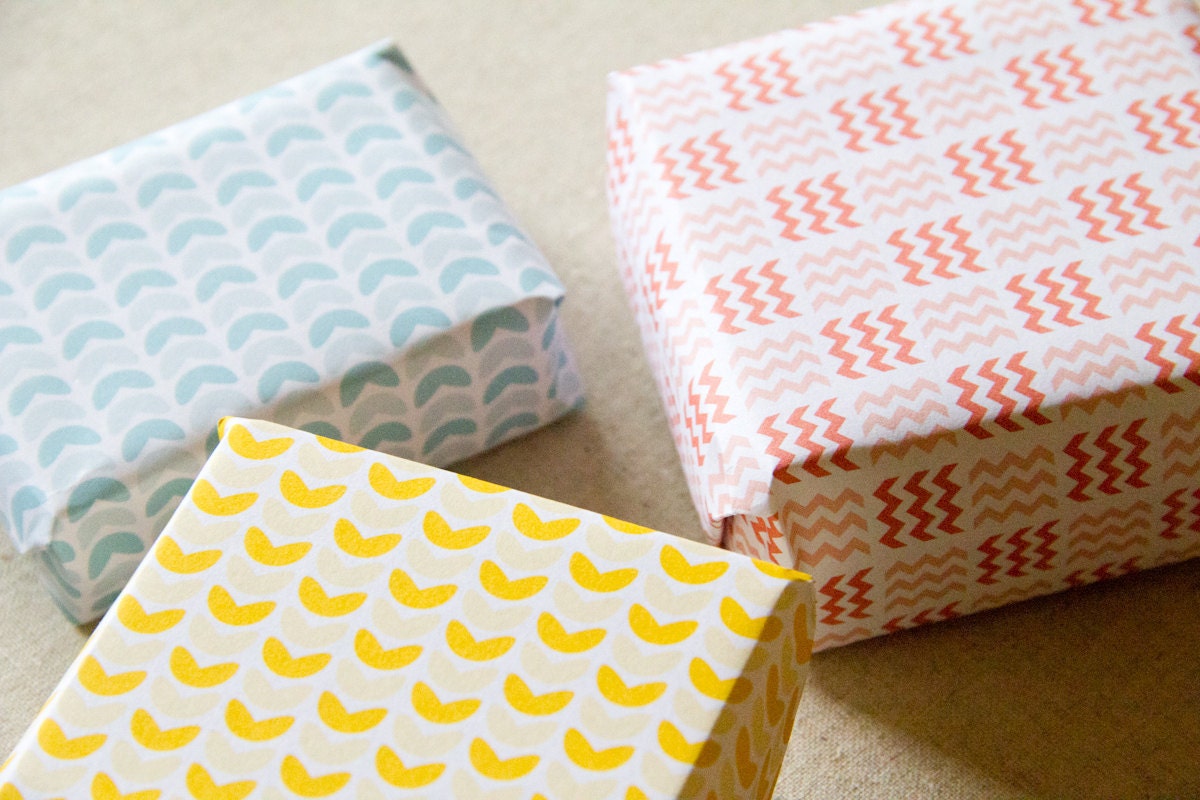 Printable Gift Wrapping Set - Chevron & Bowls