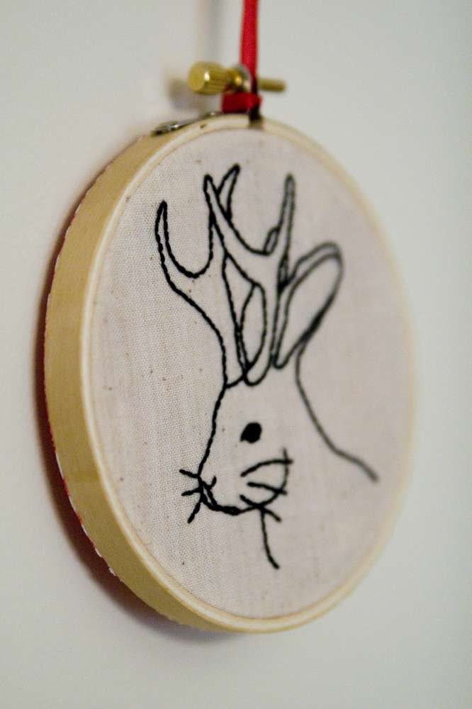 Circus Sideshow Gaff Embroidery: The Jackalope.