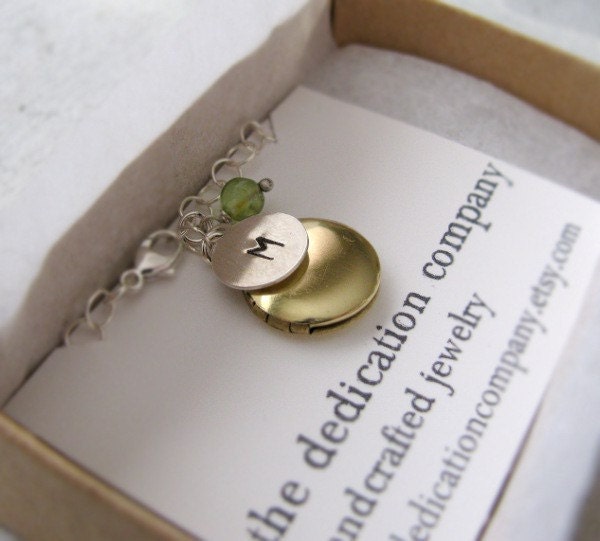 Locket Bracelet - Personalized Charm Bracelet - Custom Initial - Birthstone -  Bridesmaid Gift - Wedding Party Gift - Mother's Bracelet