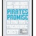 Pirates Promise - No Swashbuckling after lights out - Art Poster Childrens Reminder