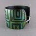 Silver Cuff Bracelet Polymer Clay Jewelry Verdigris Patina Turquoise Cuff Urban Industrial Wide Cuff Hand Stamped