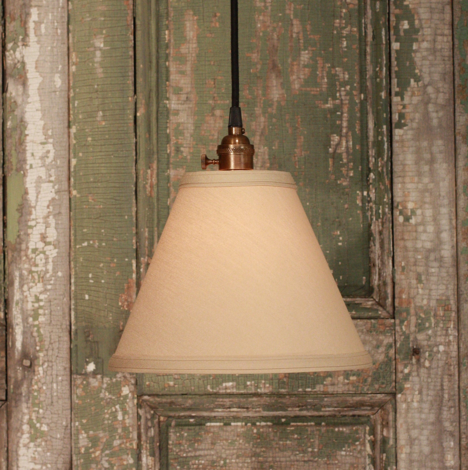 Lighting With Antique Satin Fabric Empire Shade