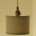 Pendant Light Fixture with Sage Green Fabric Drum Shade
