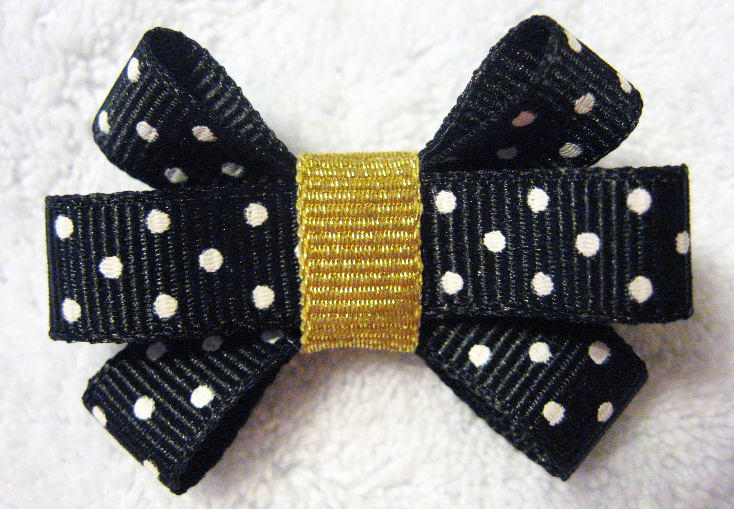 Black and Gold Itty Bitty Bow
