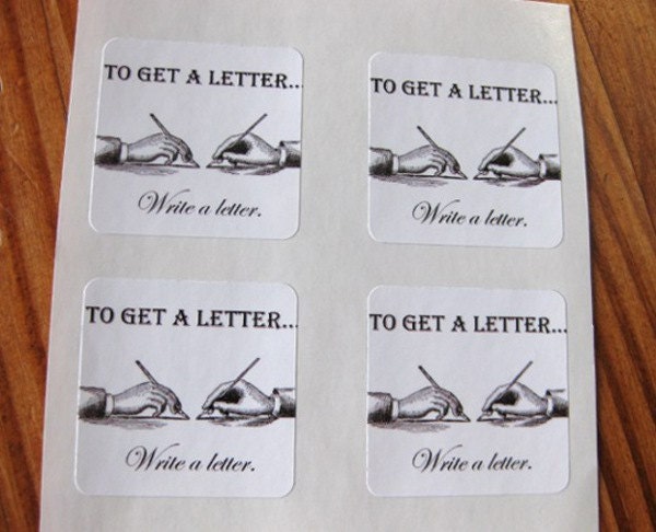 To Get a Letter, Write a Letter stickers, set of 8 - square