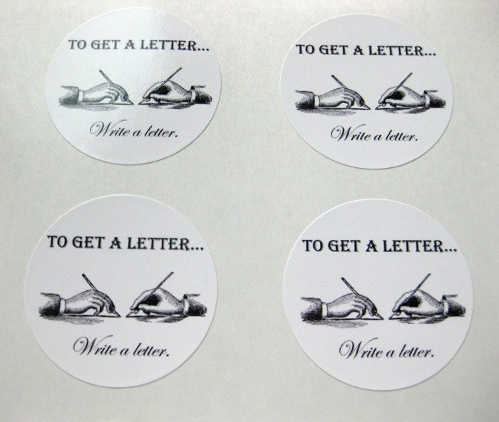 To Get a Letter, Write a Letter stickers, set of 8 - round