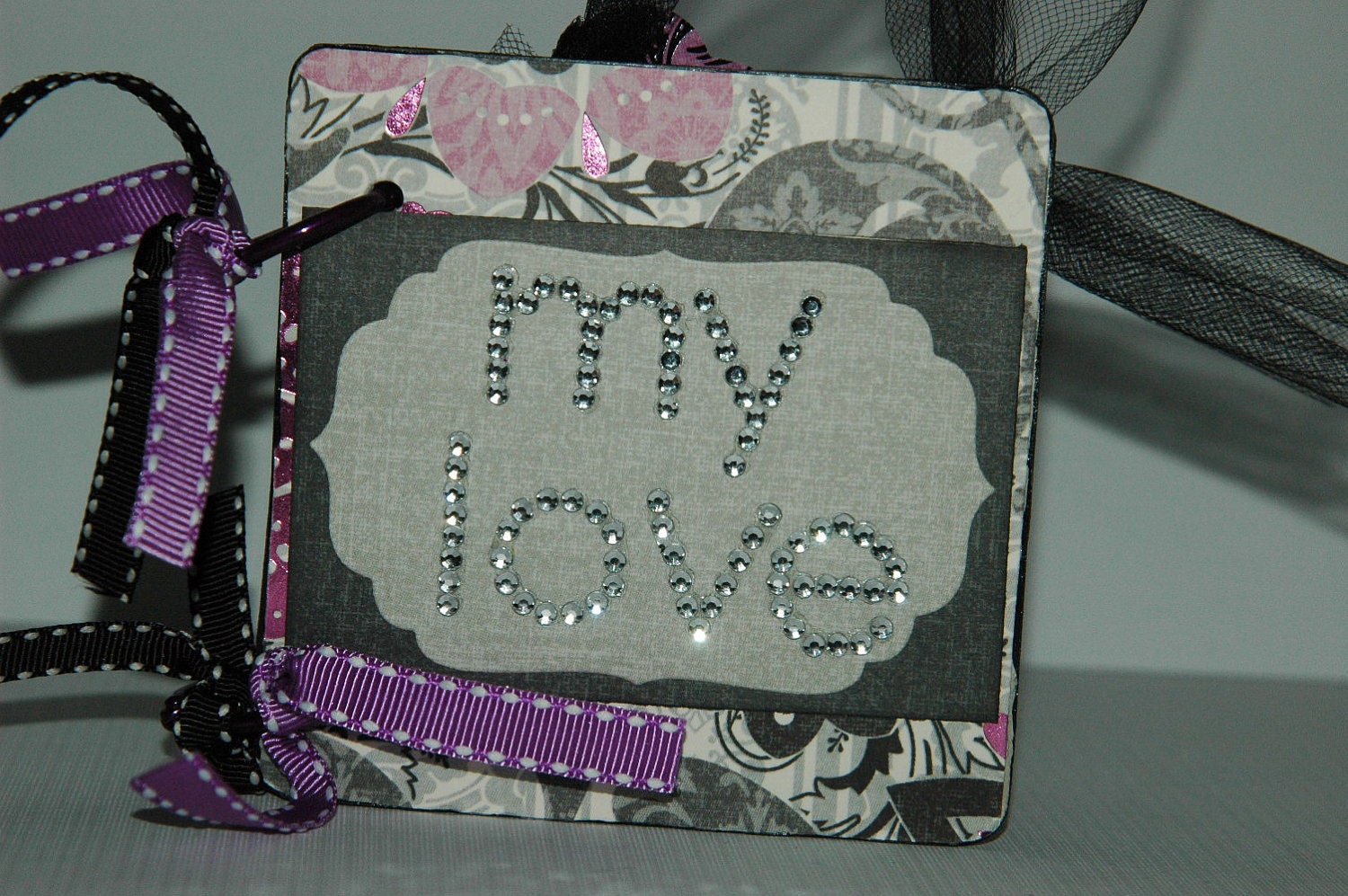 Love Premade coaster chipboard album- shower, anniversary, honeymoon mini brag book scrapbook