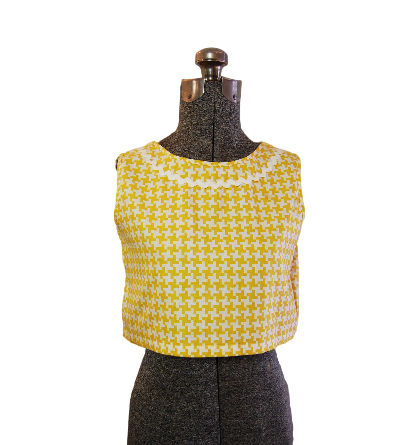 Vintage 60s Blouse Gingham