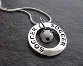 Soccer Necklace:  Silver Soccer Charm Necklace