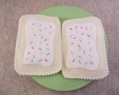 Felt Food Set of Two Rainbow Sprinkle Toaster Pastries