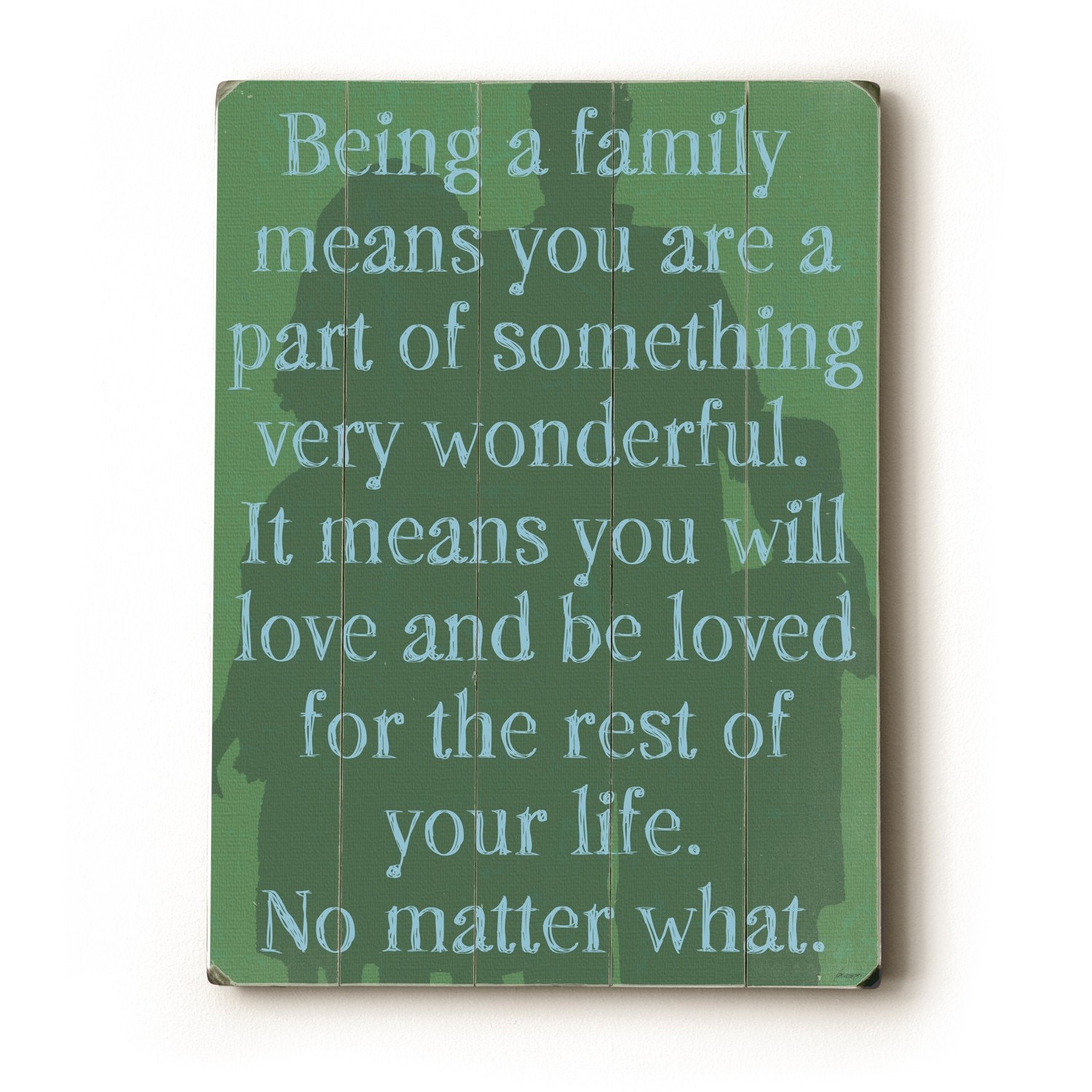 Being A Family 9 x 12 wooden sign wall art